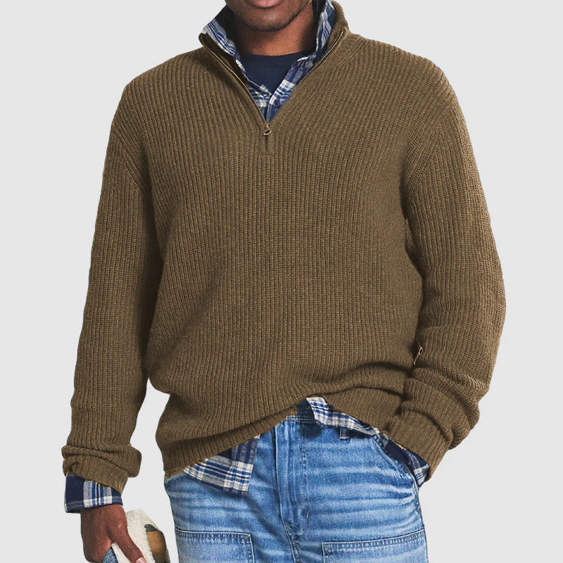 👔Pull zippé décontracté pour homme🚆Tricot lisse anti-bouloches, coupe ajustée et extensible pour plus de confort (lavable en machine) - Image 5