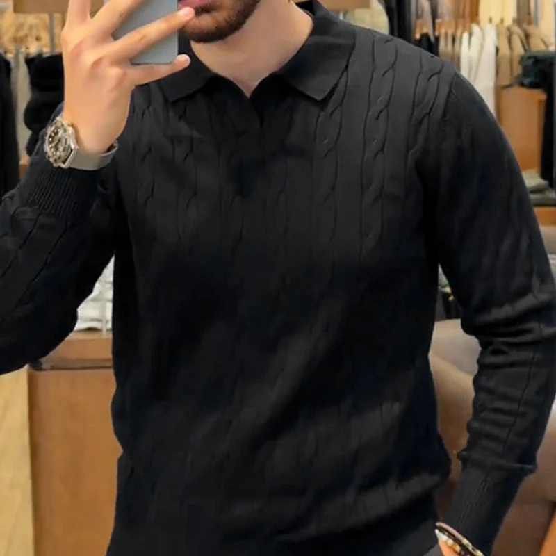 📢📢55% DE RÉDUCTION !!! ✨Pull en maille à col chemisier décontracté pour homme - Image 2