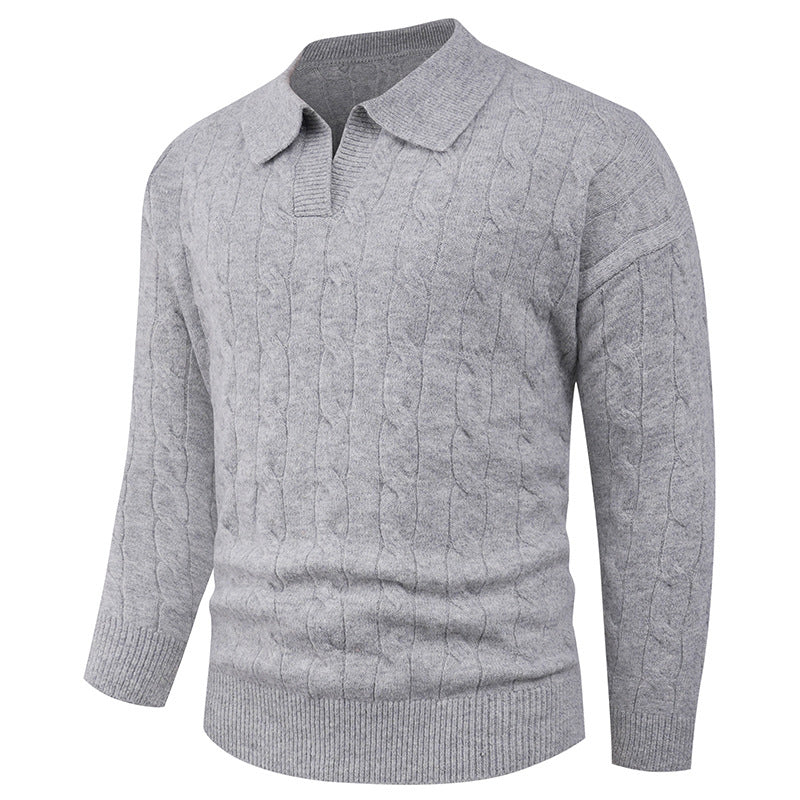 📢📢55% DE RÉDUCTION !!! ✨Pull en maille à col chemisier décontracté pour homme - Image 8