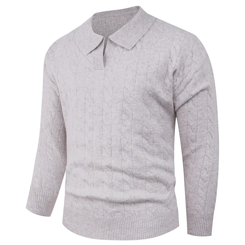 📢📢55% DE RÉDUCTION !!! ✨Pull en maille à col chemisier décontracté pour homme - Image 9
