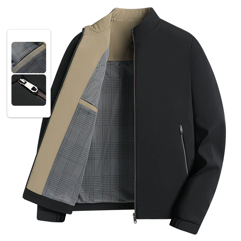 Veste décontractée à col montant pour homme