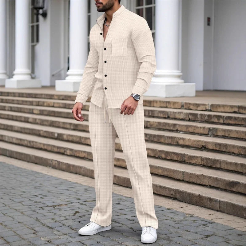 📢📢60 % de réduction !! ⏰Ensemble 2 pièces chemise et pantalon décontractés pour homme - Image 6