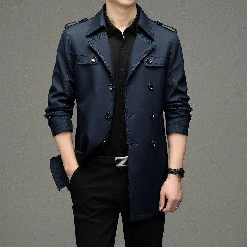 đąđą-60% : Plus que 3 heures !â°â°-Veste Coupe-Vent Double BoutonnĂ©e pour Hommes - Image 2