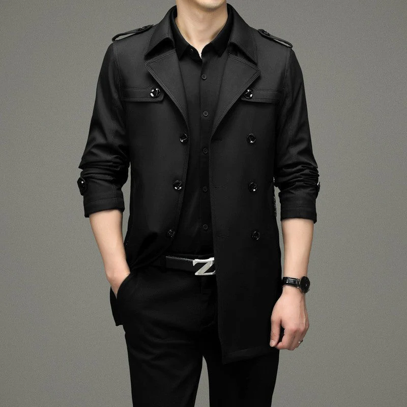 đąđą-60% : Plus que 3 heures !â°â°-Veste Coupe-Vent Double BoutonnĂ©e pour Hommes - Image 3