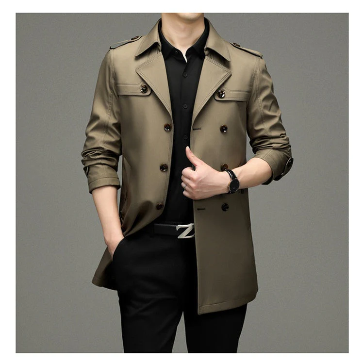 đąđą-60% : Plus que 3 heures !â°â°-Veste Coupe-Vent Double BoutonnĂ©e pour Hommes - Image 5