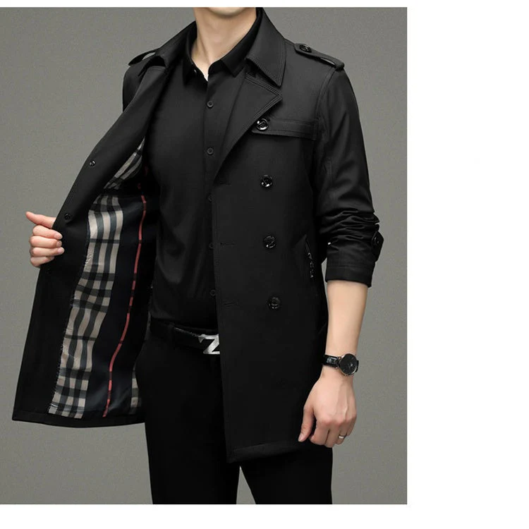 đąđą-60% : Plus que 3 heures !â°â°-Veste Coupe-Vent Double BoutonnĂ©e pour Hommes - Image 6