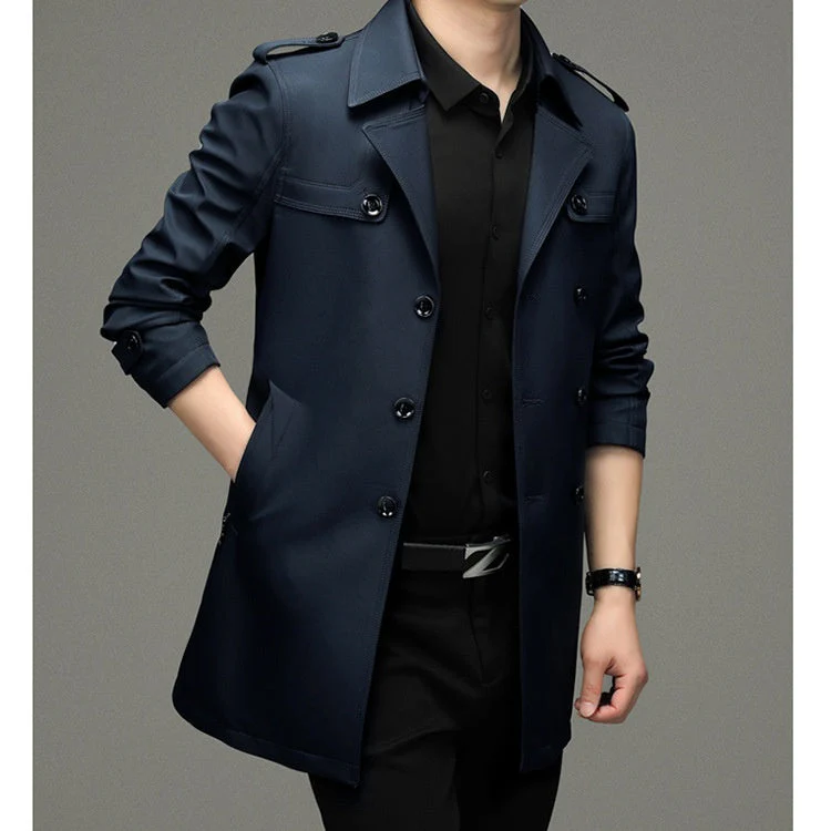 đąđą-60% : Plus que 3 heures !â°â°-Veste Coupe-Vent Double BoutonnĂ©e pour Hommes - Image 7