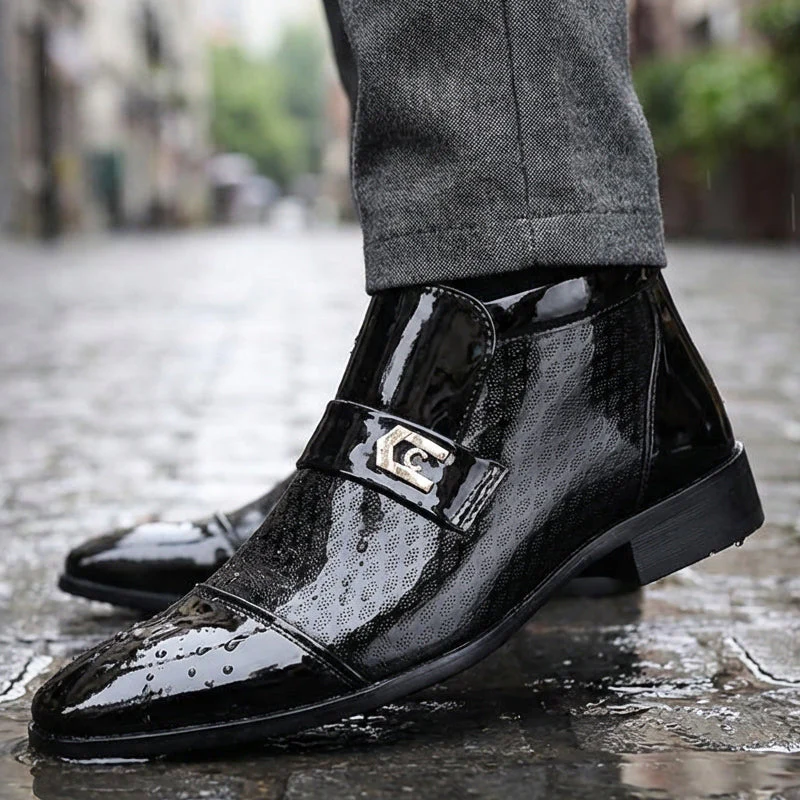 📢📢60 % de réduction !! ⏰Chaussures élégantes en cuir PU brillant pour homme - Image 2