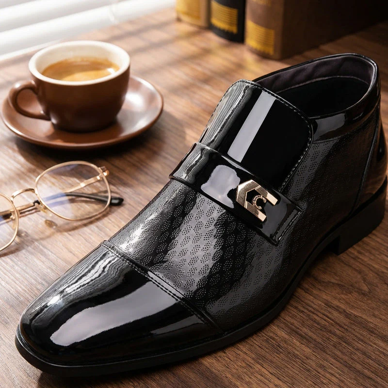 📢📢60 % de réduction !! ⏰Chaussures élégantes en cuir PU brillant pour homme - Image 6