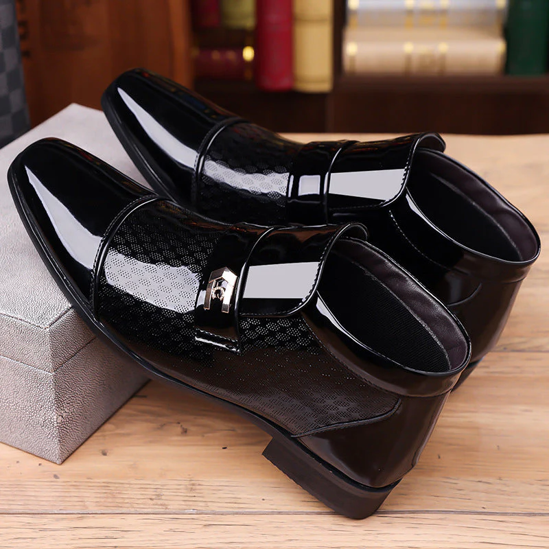 📢📢60 % de réduction !! ⏰Chaussures élégantes en cuir PU brillant pour homme - Image 7