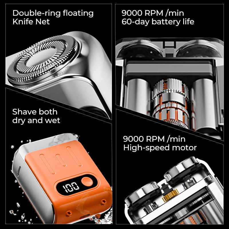 🏆🙍‍♂️66% de réduction pour une durée limitée pendant l'événement✨Men's Portable Mini Rotary Electric Shaver - Image 3