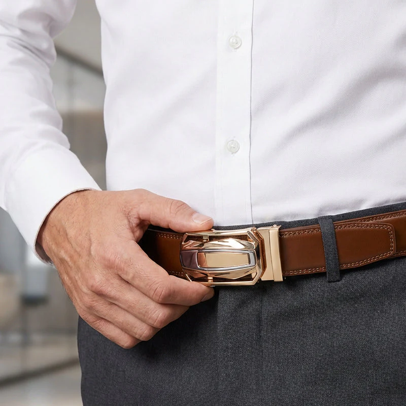 📢📢50 % de réduction !! ⏰Ceinture à cliquet pour homme, habillée et décontractée - Image 5
