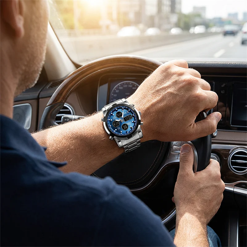 📢📢50 % DE RÉDUCTION !! ⏰Montres analogiques-numériques militaires étanches pour hommes - Image 3