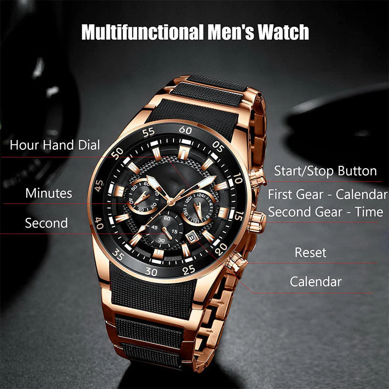 âRemise de 72% de la valeurđ„Montre Ă quartz multifonctionnelle Ă©tanche pour hommes