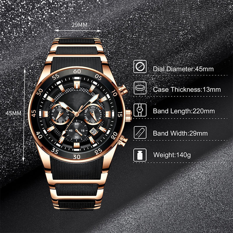 âRemise de 72% de la valeurđ„Montre Ă quartz multifonctionnelle Ă©tanche pour hommes - Image 3