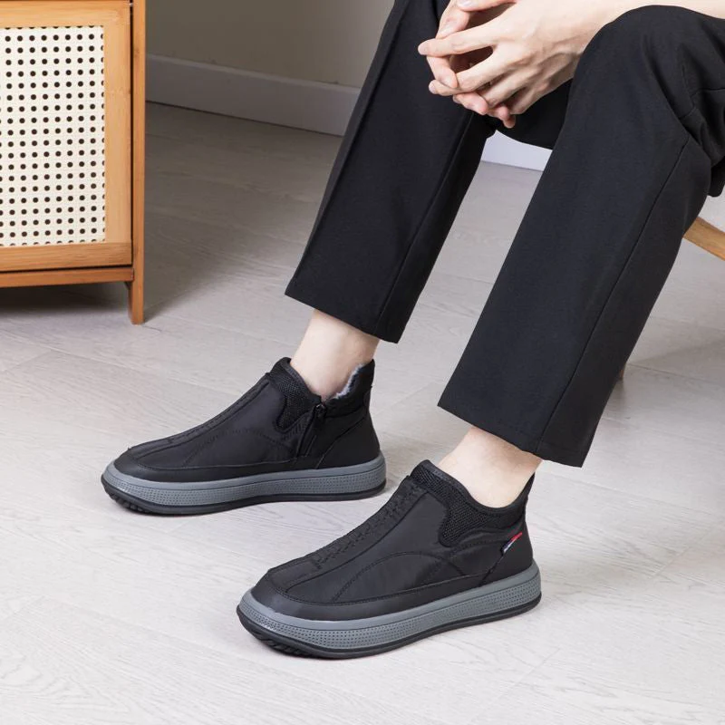 📢📢60 % de réduction !!!🎅Bottes de neige imperméables pour hommes avec fermeture éclair latérale