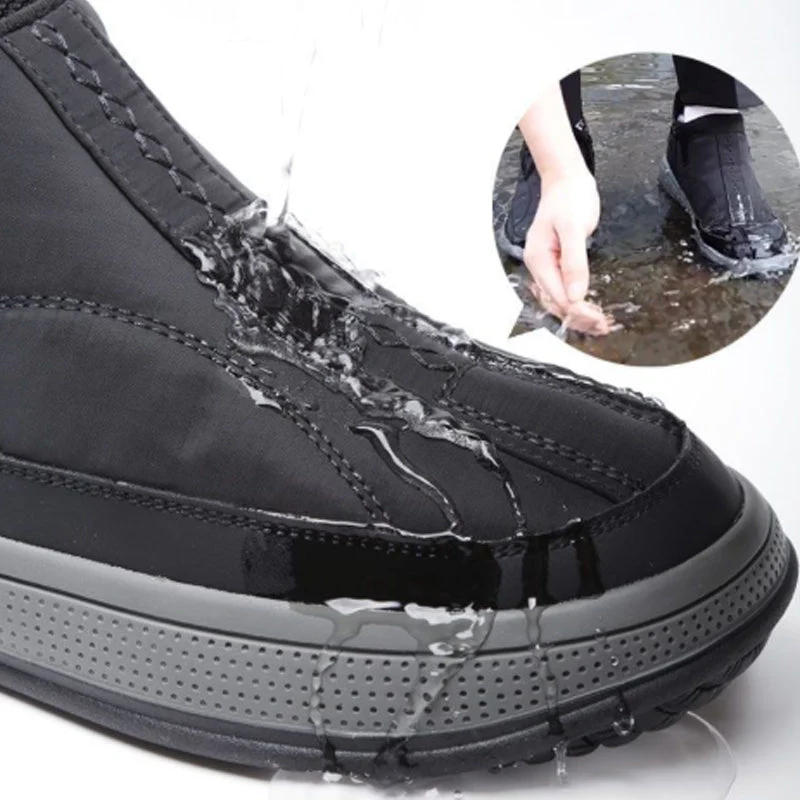 📢📢60 % de réduction !!!🎅Bottes de neige imperméables pour hommes avec fermeture éclair latérale - Image 9