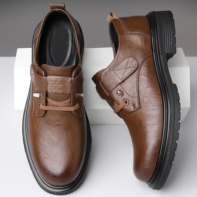 📢📢73 % de réduction!!!📍Chaussures Rétro Respirantes en PU Cuir à Semelle Souple pour Hommes - Image 4