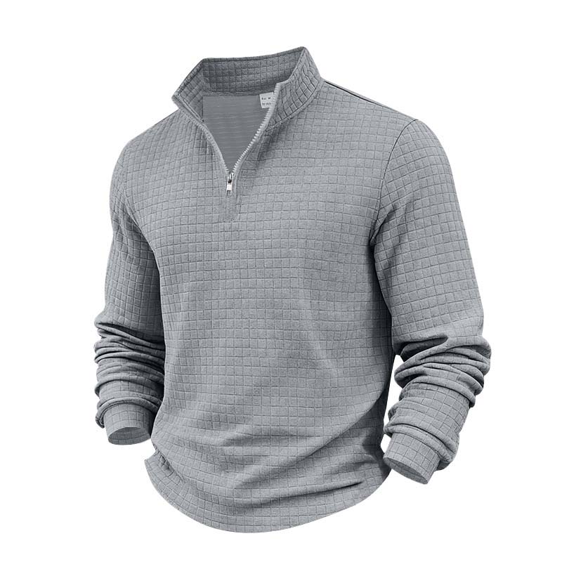 đąđą60 % de rĂ©duction !! â°Sweat-shirt Ă col zippĂ© 1/4 pour homme, en jacquard. - Image 2
