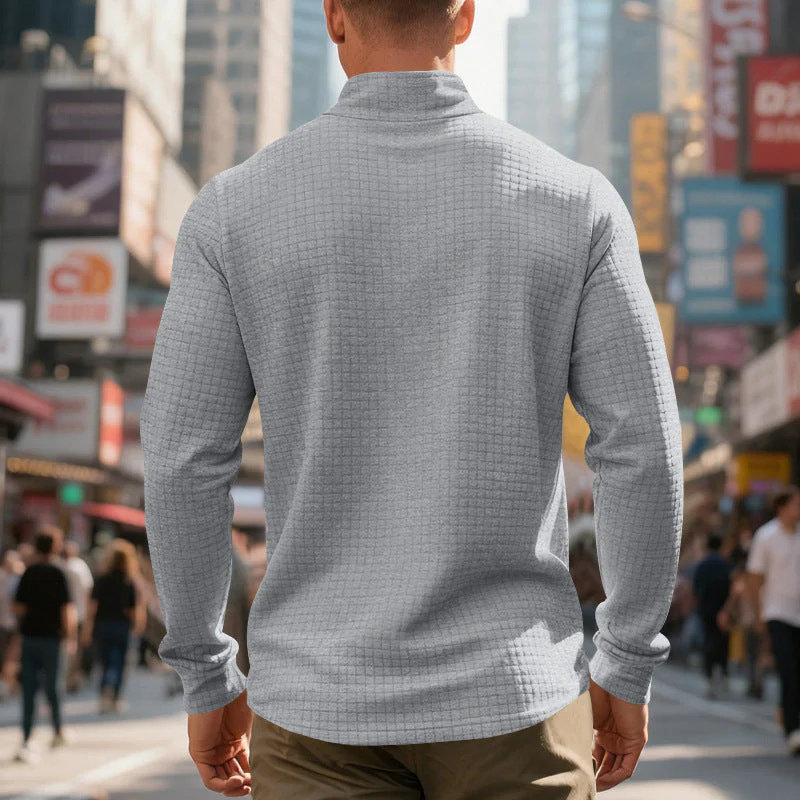 đąđą60 % de rĂ©duction !! â°Sweat-shirt Ă col zippĂ© 1/4 pour homme, en jacquard. - Image 5