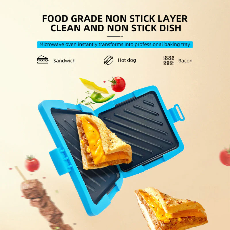 📢📢50 % de réduction !! ⏰Four à Micro-ondes, Grille-Pain & Appareil à Sandwich 3-en-1 – Cuisson Rapide, Nettoyage Facile & Design Compact🔥🥪 - Image 2