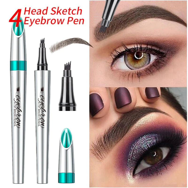 🔥Achetez 1 obtenez 1 gratuit 🔥 Crayon à sourcils résistant à l'eau et à la transpiration avec 4 fourchettes de tatouage de sourcils. - Image 12