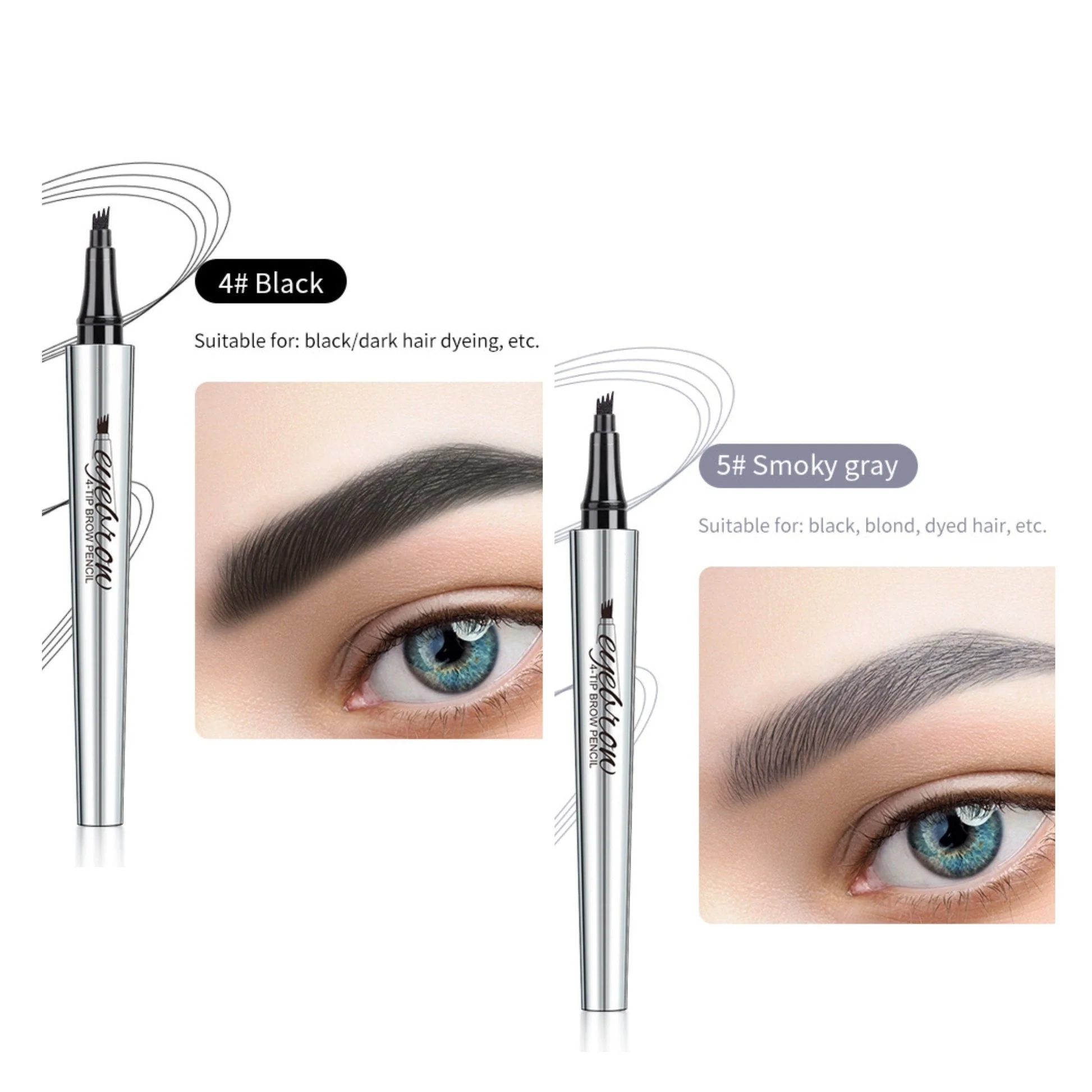 🔥Achetez 1 obtenez 1 gratuit 🔥 Crayon à sourcils résistant à l'eau et à la transpiration avec 4 fourchettes de tatouage de sourcils. - Image 14