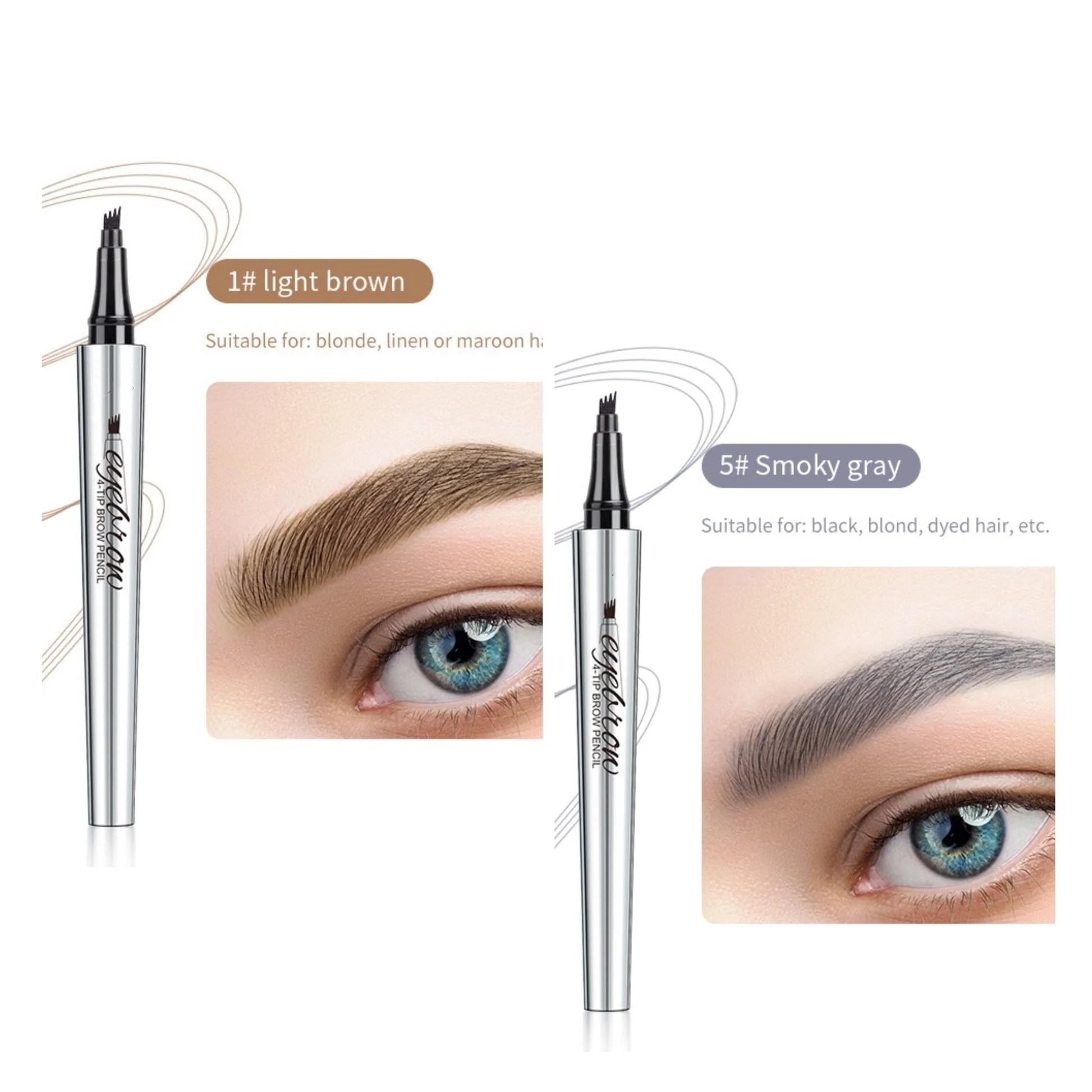 🔥Achetez 1 obtenez 1 gratuit 🔥 Crayon à sourcils résistant à l'eau et à la transpiration avec 4 fourchettes de tatouage de sourcils. - Image 15