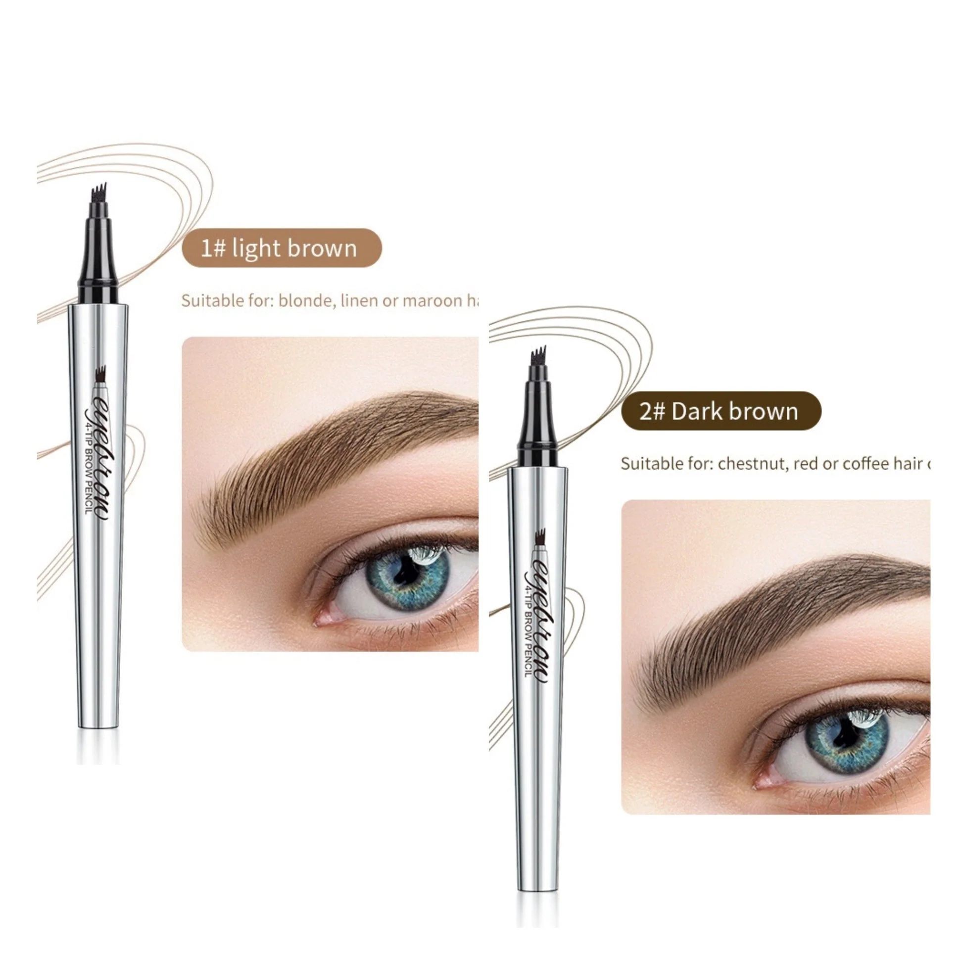 🔥Achetez 1 obtenez 1 gratuit 🔥 Crayon à sourcils résistant à l'eau et à la transpiration avec 4 fourchettes de tatouage de sourcils. - Image 17