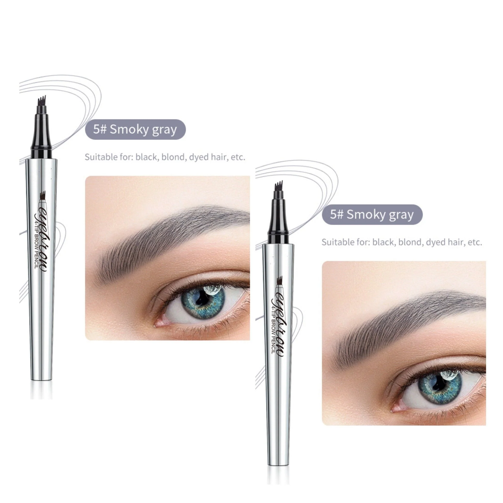 🔥Achetez 1 obtenez 1 gratuit 🔥 Crayon à sourcils résistant à l'eau et à la transpiration avec 4 fourchettes de tatouage de sourcils. - Image 19