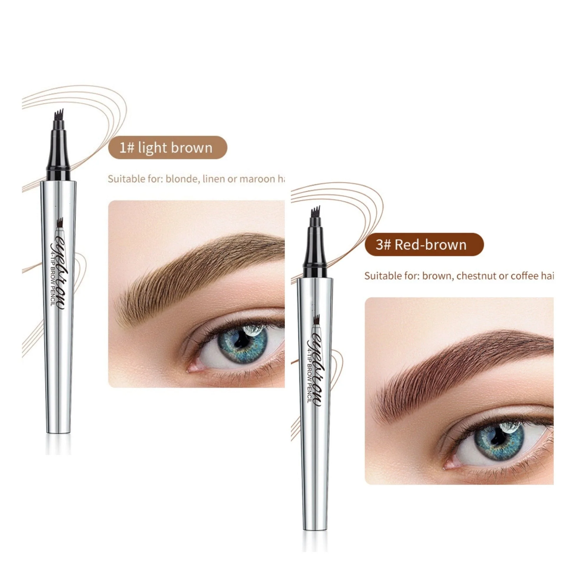 🔥Achetez 1 obtenez 1 gratuit 🔥 Crayon à sourcils résistant à l'eau et à la transpiration avec 4 fourchettes de tatouage de sourcils. - Image 21