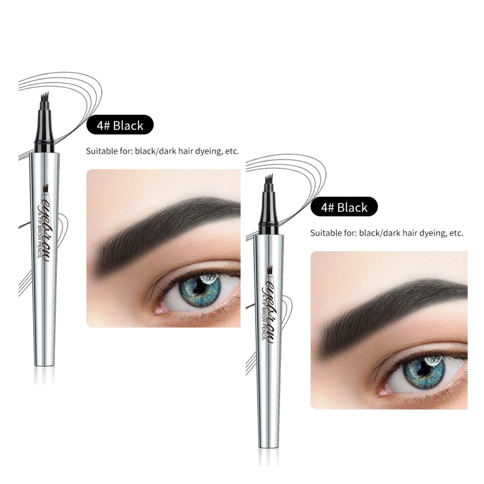 🔥Achetez 1 obtenez 1 gratuit 🔥 Crayon à sourcils résistant à l'eau et à la transpiration avec 4 fourchettes de tatouage de sourcils. - Image 22