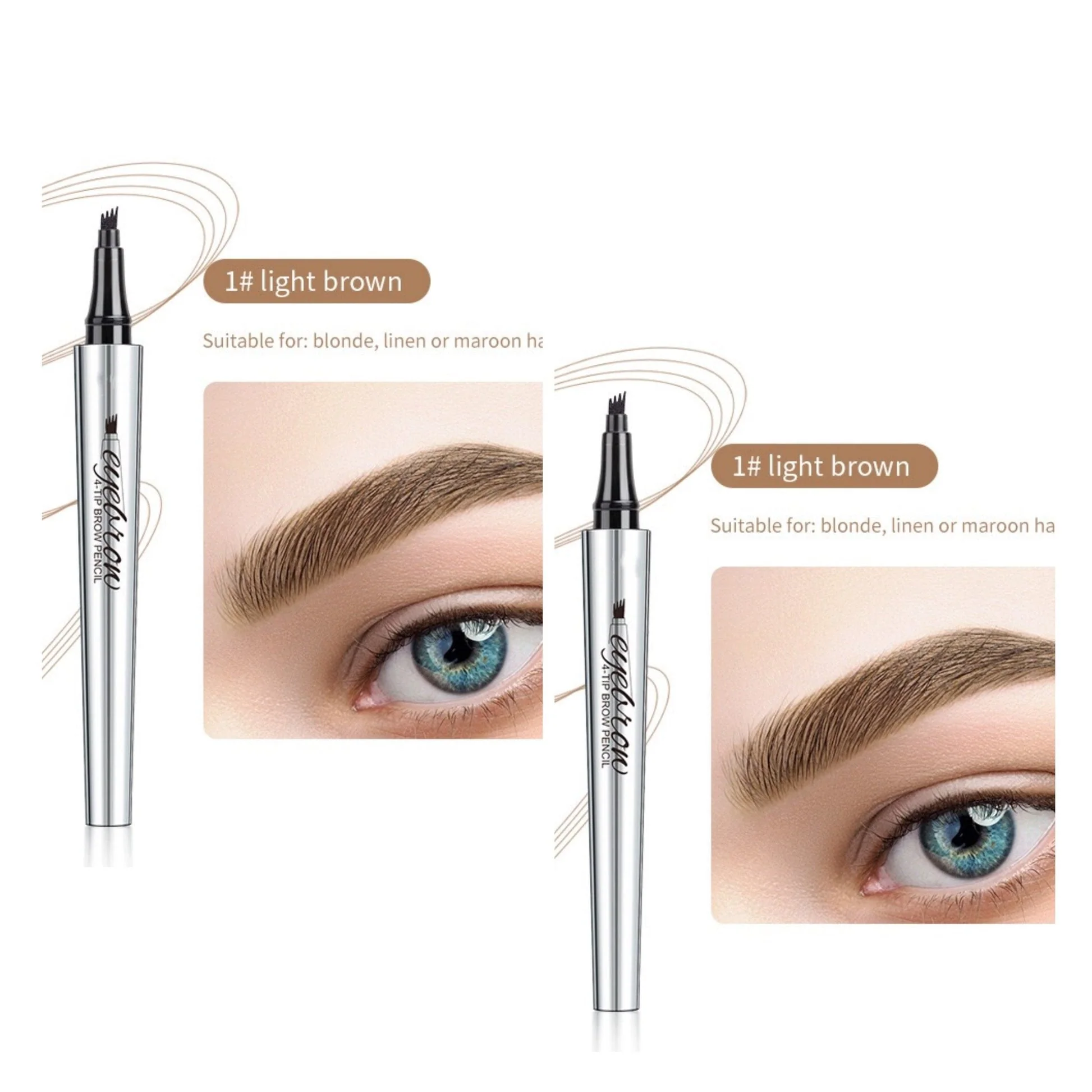 🔥Achetez 1 obtenez 1 gratuit 🔥 Crayon à sourcils résistant à l'eau et à la transpiration avec 4 fourchettes de tatouage de sourcils. - Image 27