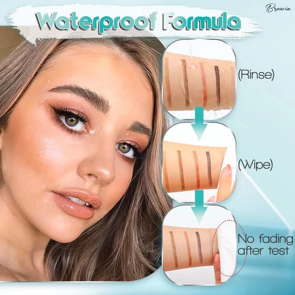 🔥Achetez 1 obtenez 1 gratuit 🔥 Crayon à sourcils résistant à l'eau et à la transpiration avec 4 fourchettes de tatouage de sourcils. - Image 4