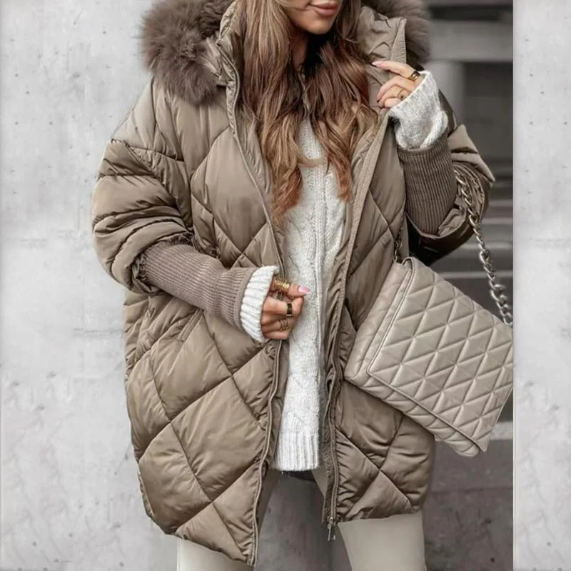 🔥Pré-réchauffement hivernal - Remises énormes🔥Parka mi-longue pour femme avec manches en tricot patchwork - Image 7