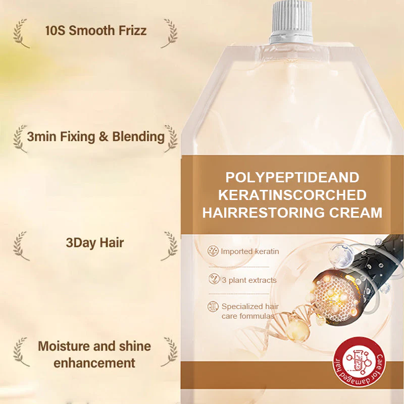 🔥💆‍♀️ Crème lissante hydratante – Répare les cheveux abîmés avec kératine polypeptidique - Image 5