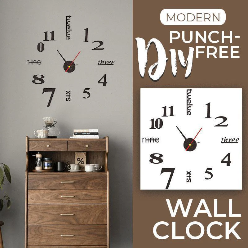 Horloge Murale Moderne DIY Sans Perçage - Image 2