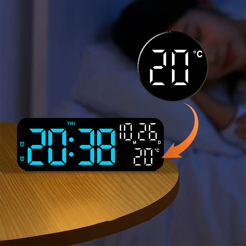 📢📢50 % de réduction !! ⏰ Moniteur intelligent de pièce – Réveil LED avec température, double alarme & affichage clair pour chambre/bureau 🌡️🌙 - Image 8