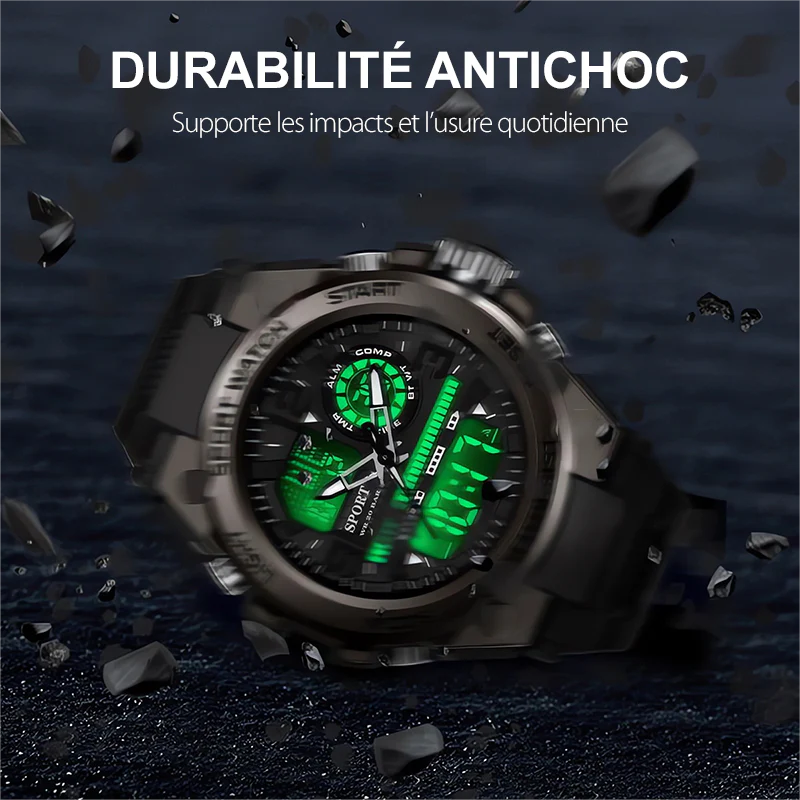 Montre de Sport Étanche pour Hommes avec Affichage Lumineux - Image 4