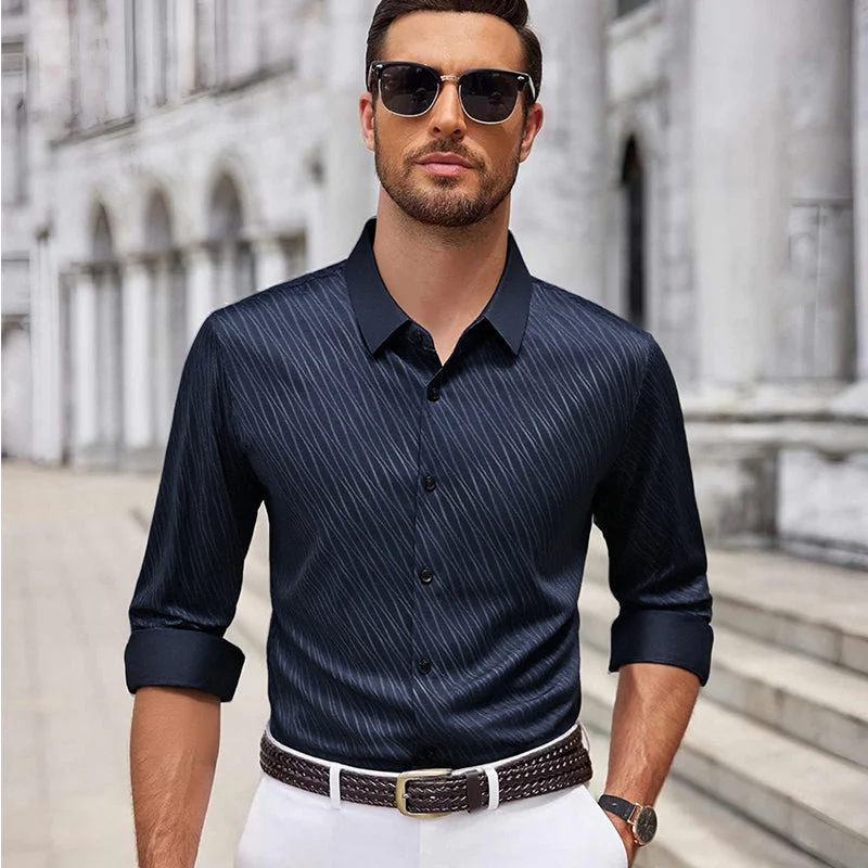 Chemise à Manches Longues Décontractée Tendance pour Homme - Image 7
