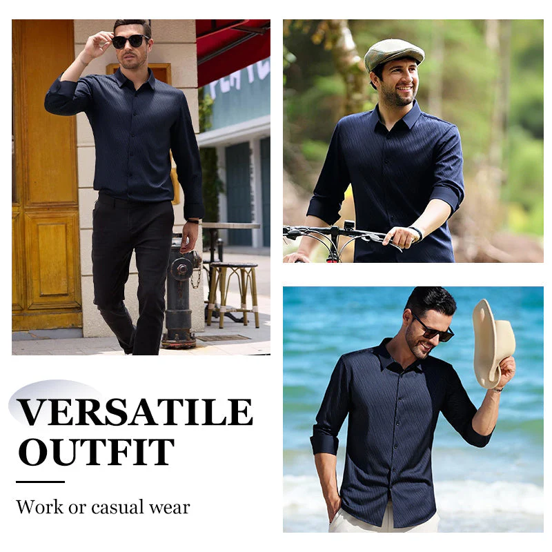Chemise à Manches Longues Décontractée Tendance pour Homme - Image 8