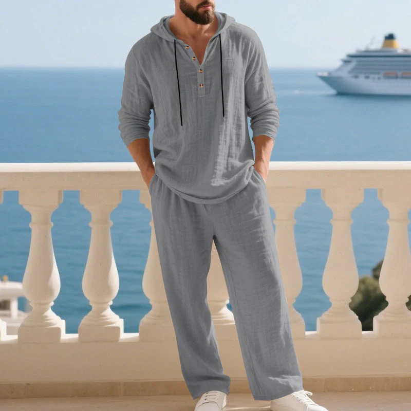 📣🎊Ensemble 2 pièces pour homme : haut à capuche ample et décontracté et pantalon - Image 10