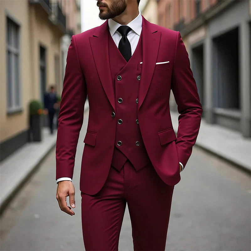 Costume 3 pièces coupe slim pour homme - Image 12