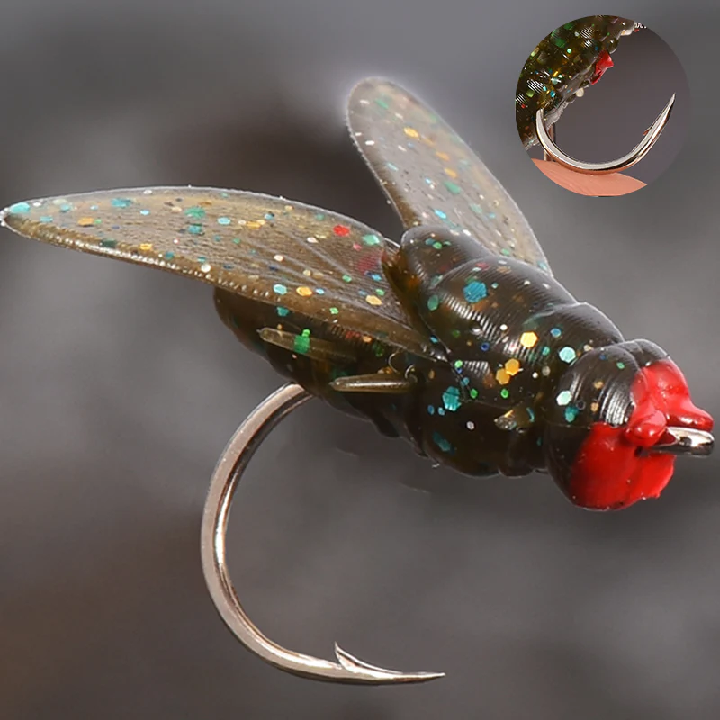 đđEnsemble de leurres artificiels pour la pĂȘche Ă la mouche avec plusieurs hameçons - Image 4