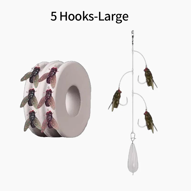 đđEnsemble de leurres artificiels pour la pĂȘche Ă la mouche avec plusieurs hameçons - Image 9