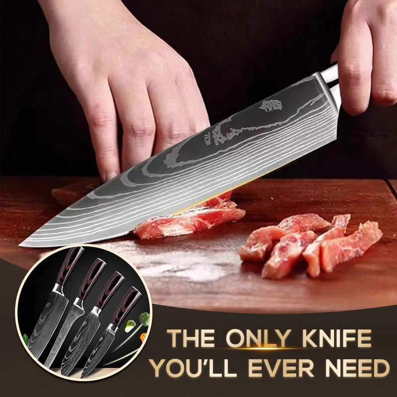 🔪🔪🔪Couteau de cuisine polyvalent à manche en bois