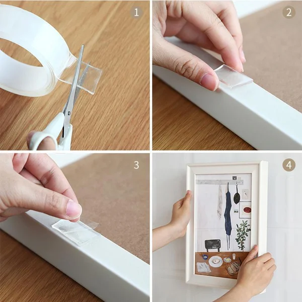 🏡50% de réduction✨Ruban nano-magique transparent sans trace – Poignée double face réutilisable pour un usage polyvalent ! - Image 7