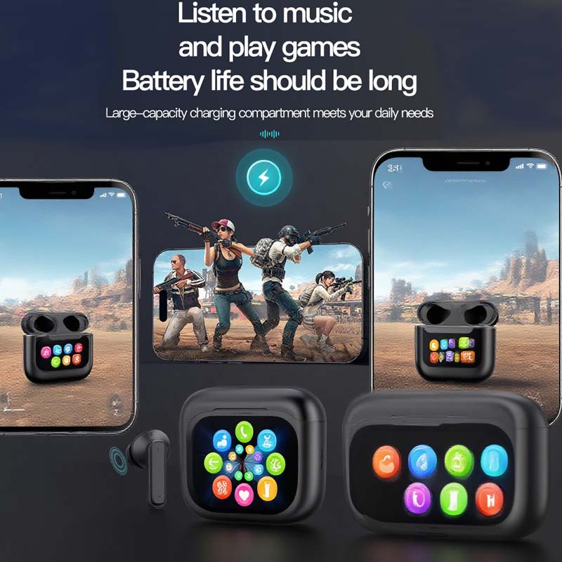Écouteurs compacts à commande tactile et son clair 📍LED Full-Color Display📍 Active Noise Cancellation (ANC)📍 Touch Controls📍 Bluetooth 5.4 - Image 7
