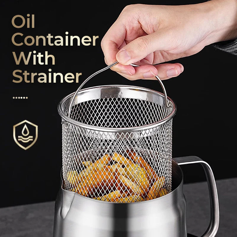 📢📢50 % DE RÉDUCTION !!! ✨Récipient Filtre à Huile Polyvalent - Grande Capacité - Acier Inoxydable 304🍟 - Image 2