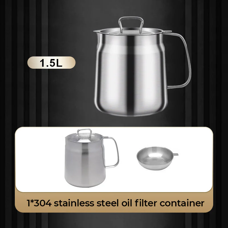 📢📢50 % DE RÉDUCTION !!! ✨Récipient Filtre à Huile Polyvalent - Grande Capacité - Acier Inoxydable 304🍟 - Image 9
